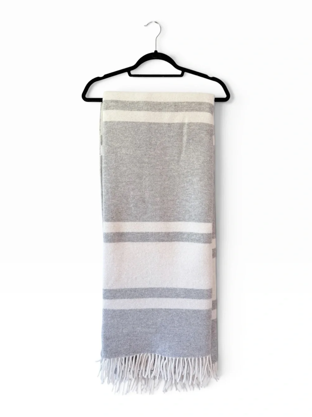 Strong Home Twin Color Superfine Lambswool Throw Made In Italy Grey Melange